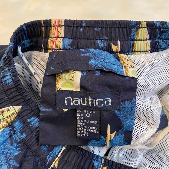 Nautica Swim Trunks Surf Board Print Shorts Size XL - Picture 8 of 10